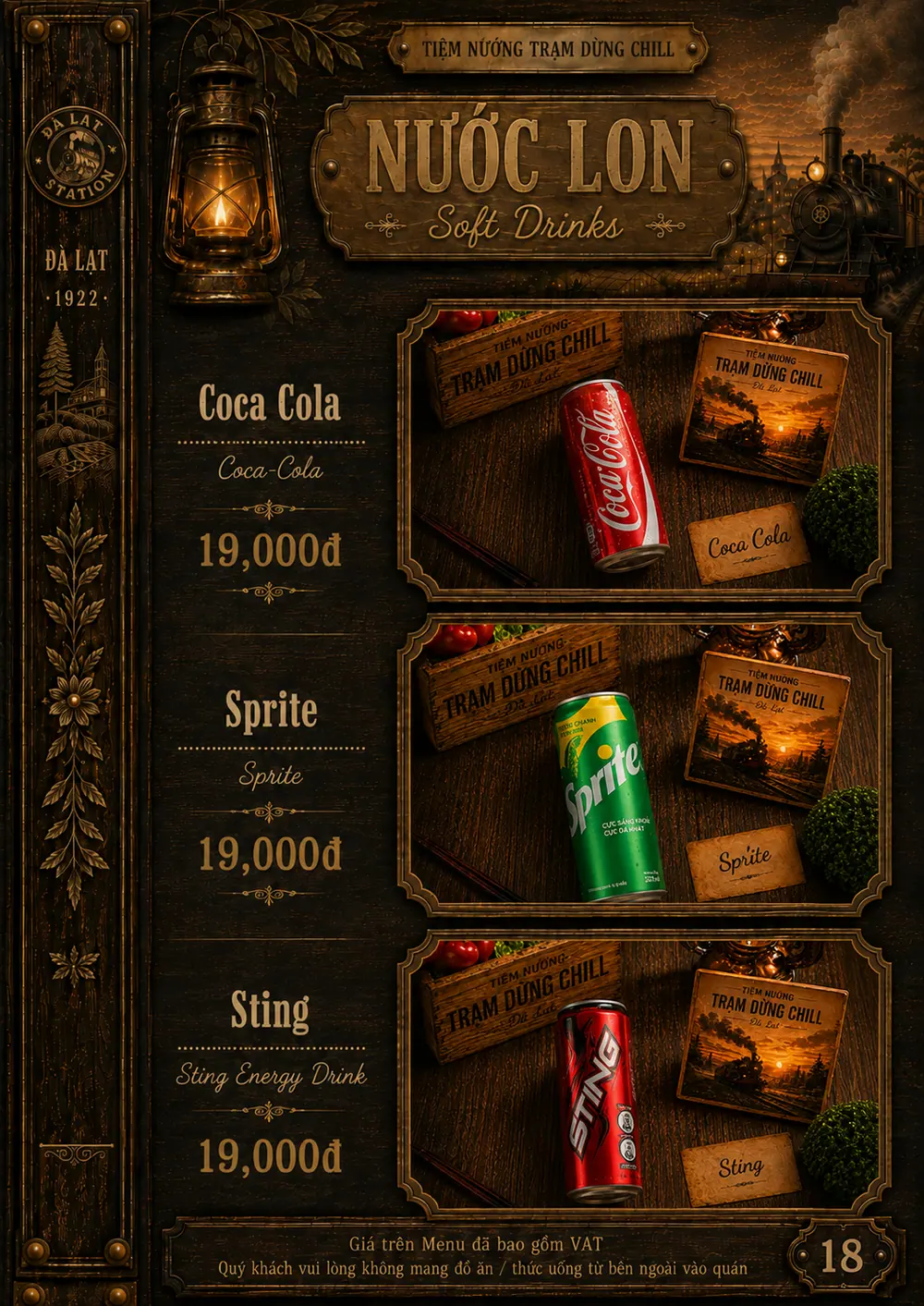 Nước lon: Coca Cola, Sprite, Sting